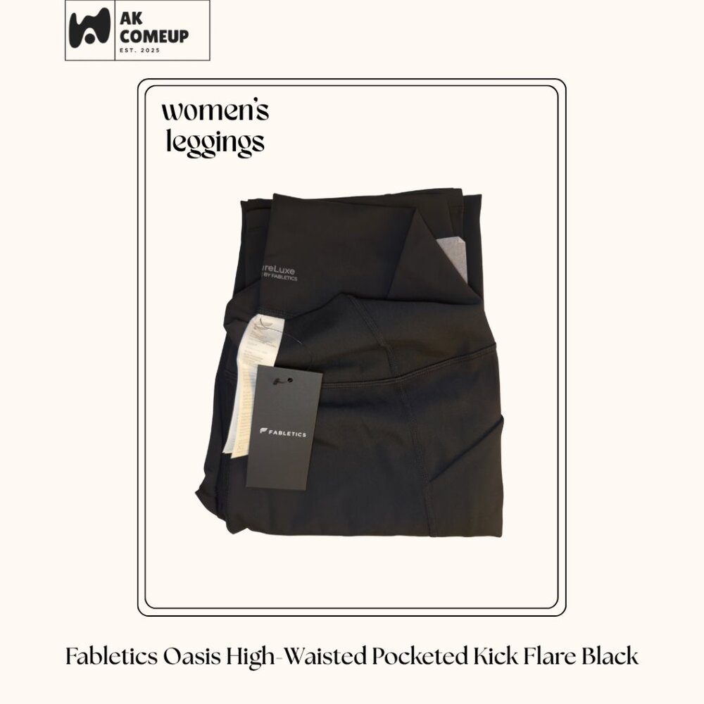 Fabletics Oasis High-Waisted Pocketed Kick Flare Black